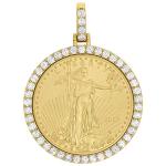 American Eagle Gold Coin Pendant with Diamonds