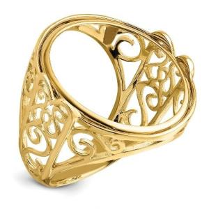 Gold Coin Ring Mounting - 14K Yellow Gold
