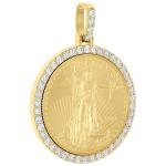 American Eagle Gold Coin Pendant with Diamonds
