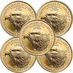 5-Pack 2025 1/10 oz Gold American Eagle Coins