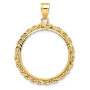 Gold Rope Coin Bezel Pendant for American Eagles
