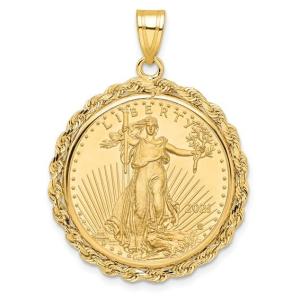 14k Gold American Eagle Coin Pendant Bezel