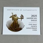 2025 W American Gold Eagle Proof 1/2 oz