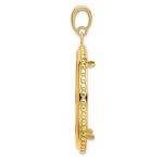 14k Yellow Gold 32.7mm Beaded Edge Prong Coin Bezel Pendant - Fits 1 oz American Eagle, 1 oz Cat, and 1 oz Krugerrand