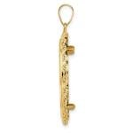 14k Yellow Gold 2mm Rope Coin Bezel Pendant