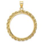 14k Gold Diamond-Cut Coin Pendant with Bezel