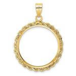 14k Gold Diamond-Cut Coin Pendant with Bezel
