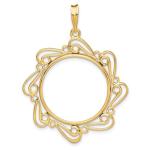 14k Gold Coin Bezel Pendant for American Eagle