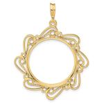 14k Gold Coin Bezel Pendant for American Eagle