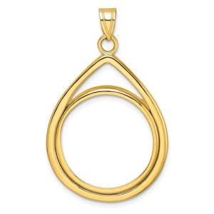 14k Yellow Gold Teardrop Bezel for American Eagles