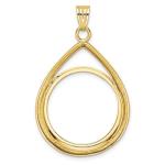 14k Yellow Gold Teardrop Bezel for American Eagles