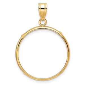Polished 10k Gold Coin Bezel Pendant for Eagles