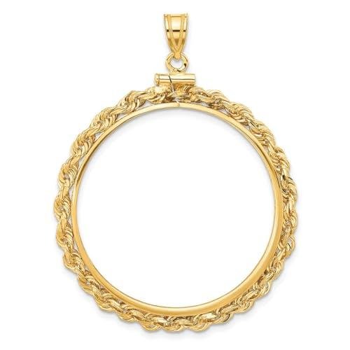 14k Gold Rope Coin Bezel Pendant for Eagles