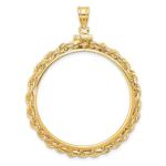 14k Gold Rope Coin Bezel Pendant for Eagles