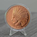 1907 Indian $10 Gold Eagle Copper Coin Round