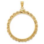 14k Gold Rope Coin Bezel Pendant for Eagles