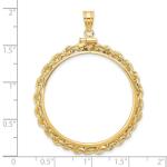 14k Gold Rope Coin Bezel Pendant for Eagles