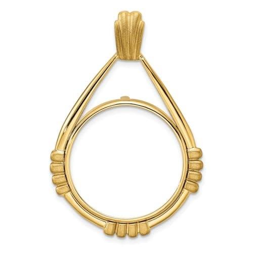 14k Yellow Gold Teardrop Coin Bezel Pendant