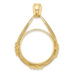 14k Yellow Gold Teardrop Coin Bezel Pendant