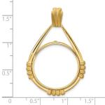 14k Yellow Gold Teardrop Coin Bezel Pendant