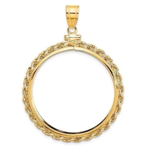 Gold Rope Coin Bezel Pendant for 1 oz Coins