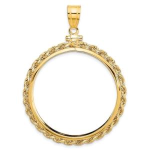 Gold Rope Coin Bezel Pendant for 1 oz Coins