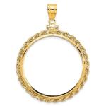 Gold Rope Coin Bezel Pendant for 1 oz Coins