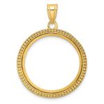 10k Yellow Gold Beaded Coin Bezel Pendant