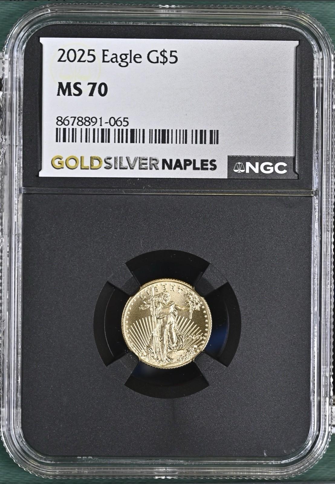 2025 American Gold Eagle 1/10 oz Coin MS70