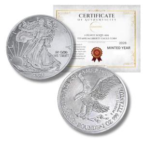 1 Oz Liberty Eagle Titanium Coin with Authenticity Certificate