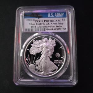 2025-W Silver Eagle US Army 250th PR69DCAM
