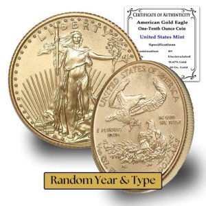 1/10 oz Gold American Eagle Coin - Random Year