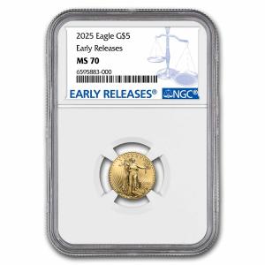 2025 1/10 oz American Gold Eagle Coin MS-70