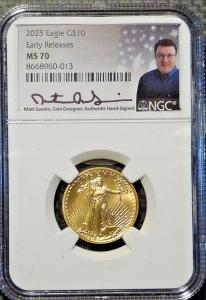 2025 American Gold Eagle 1/4 oz Coin NGC MS70