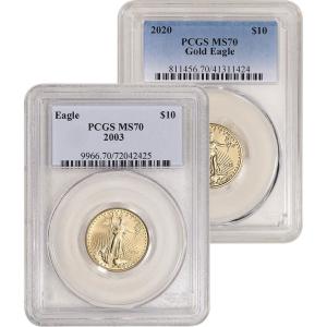 American Gold Eagle 1/4 oz $10 Coin MS70