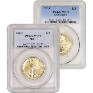 American Gold Eagle 1/2 oz $25 - MS70 Coin