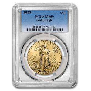 2025 American Gold Eagle Coin 1 oz MS-69