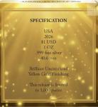 2026 1-Oz Silver Eagle with Gold Enhancement