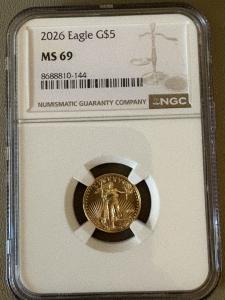 2026 American Eagle Gold 1/10 oz Coin NGC MS69