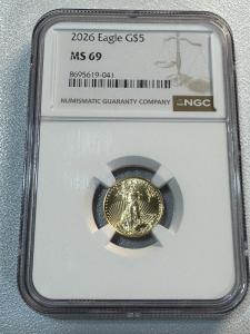 2026 American Gold Eagle Coin 1/10 Oz MS69