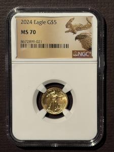 2024 American Gold Eagle $5 Coin 1/10 Oz