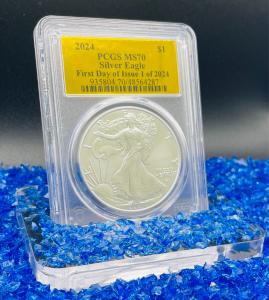 2024 $1 Silver Eagle PCGS MS70 Gold Foil