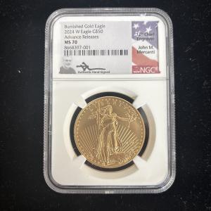 2024-W Burnished Gold Eagle Coin NGC MS70