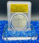 2024 $1 Silver Eagle PCGS MS70 Gold Foil