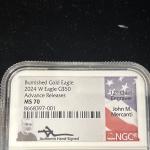 2024-W Burnished Gold Eagle Coin NGC MS70