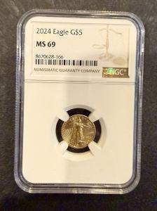 2024 American Gold Eagle $5 Coin 1/10 Oz