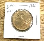 1986 1/2 oz American Gold Eagle Coin