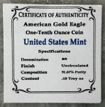 2024 1/10 oz American Gold Eagle Coin