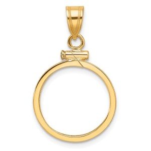 14k Polished Yellow Gold Coin Bezel Pendant