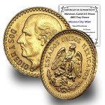 Vintage Mexican 2.5 Pesos Gold Coin - Uncirculated